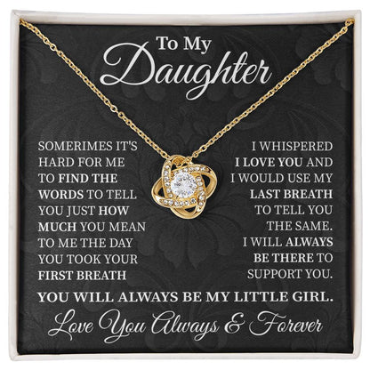 To My Daughter - Love Knot Necklace (Always My Little Girl)