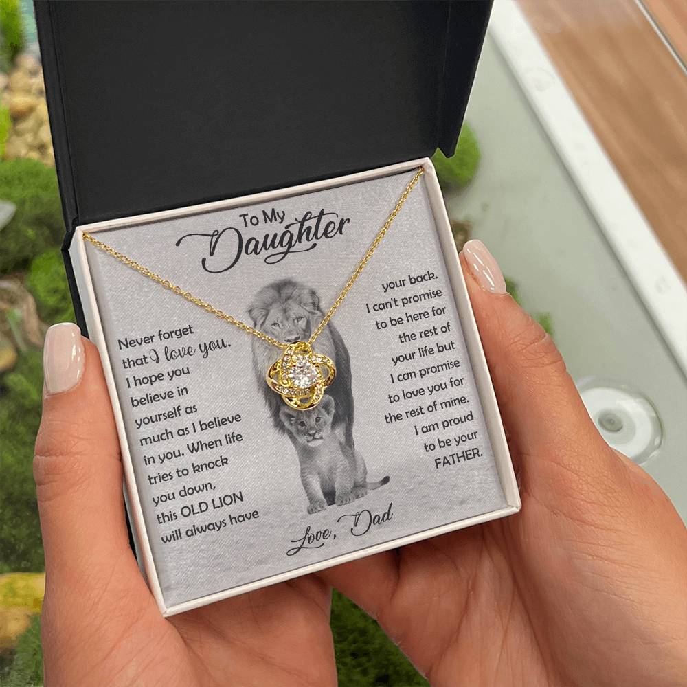 To My Daughter - Love Knot Necklace (Never Forget I Love You-gray)