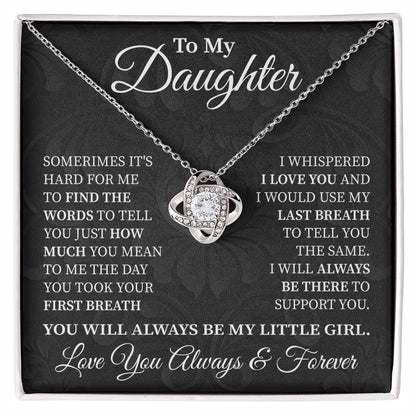 To My Daughter - Love Knot Necklace (Always My Little Girl)