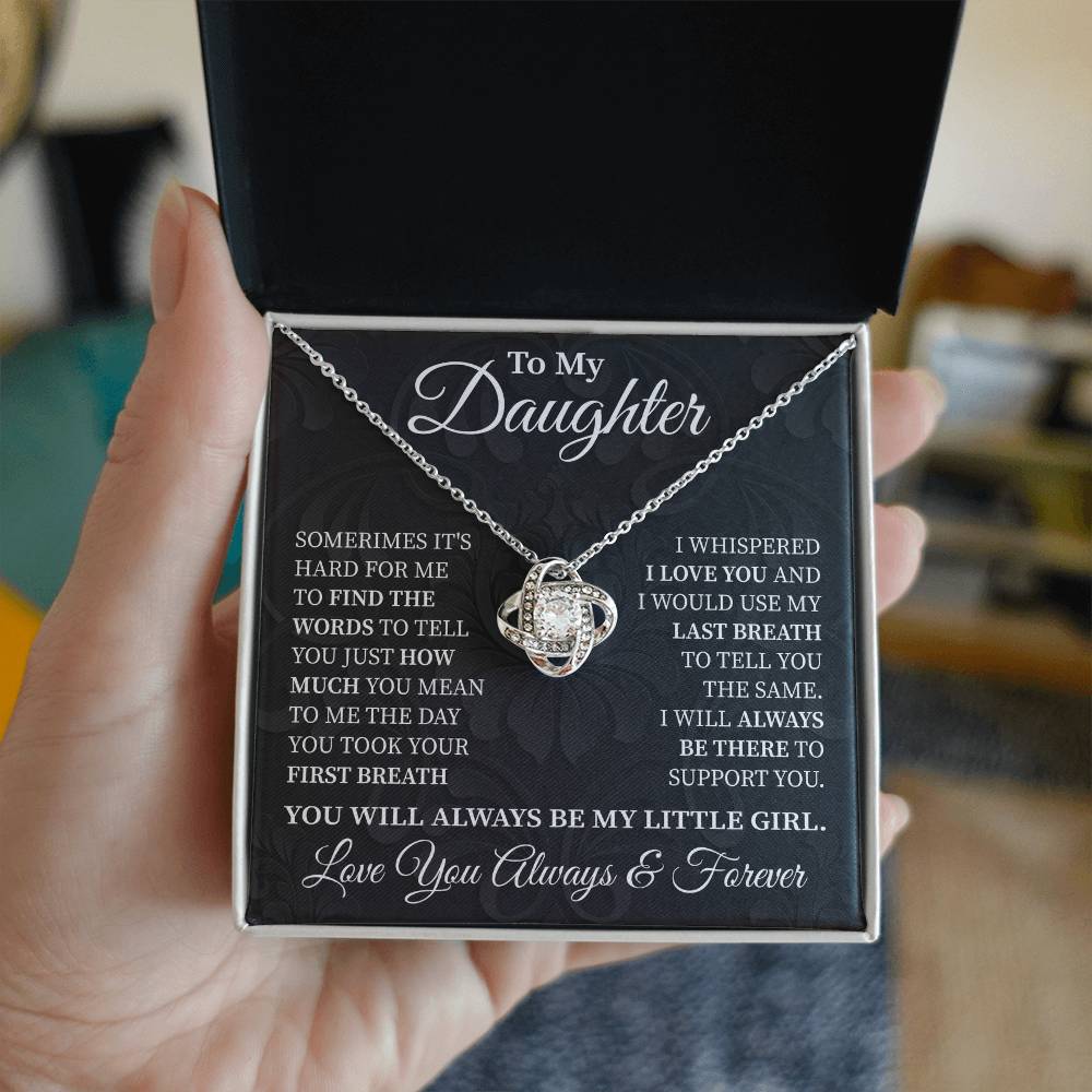To My Daughter - Love Knot Necklace (Always My Little Girl)