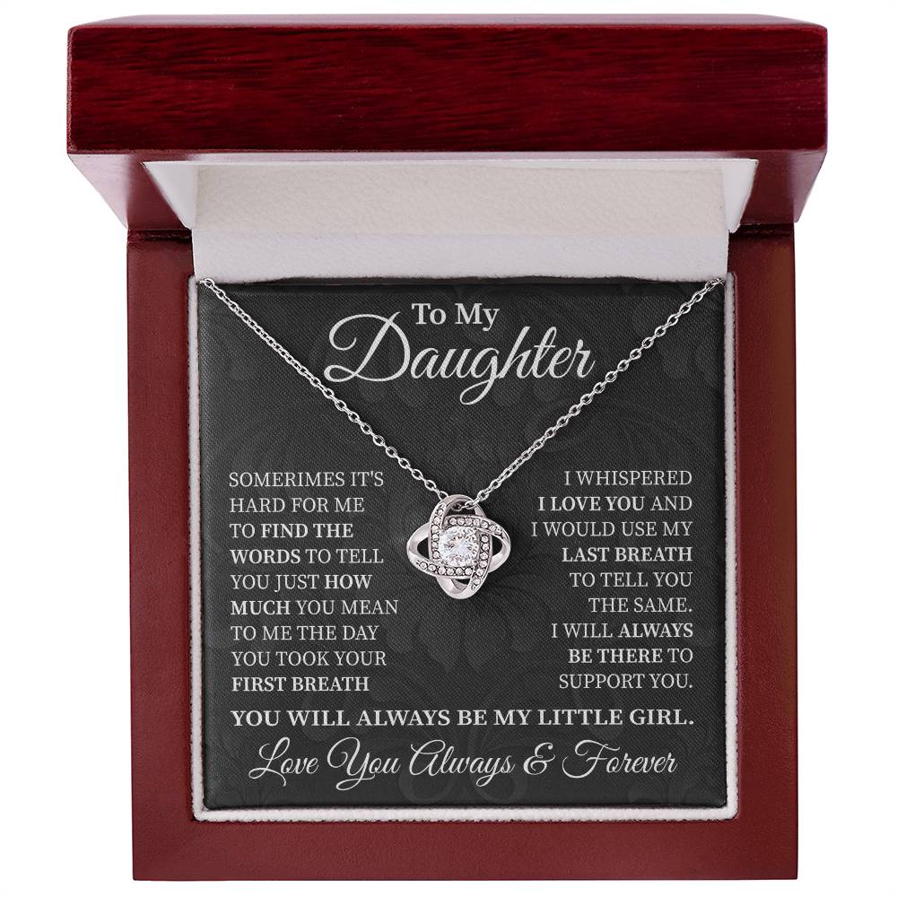 To My Daughter - Love Knot Necklace (Always My Little Girl)